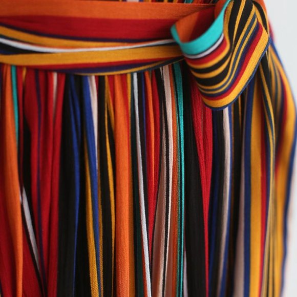 CHIC WISH || Elegance Keeper Striped V-Neck Sleeveless Maxi Dress - XS - Picture 4 of 9